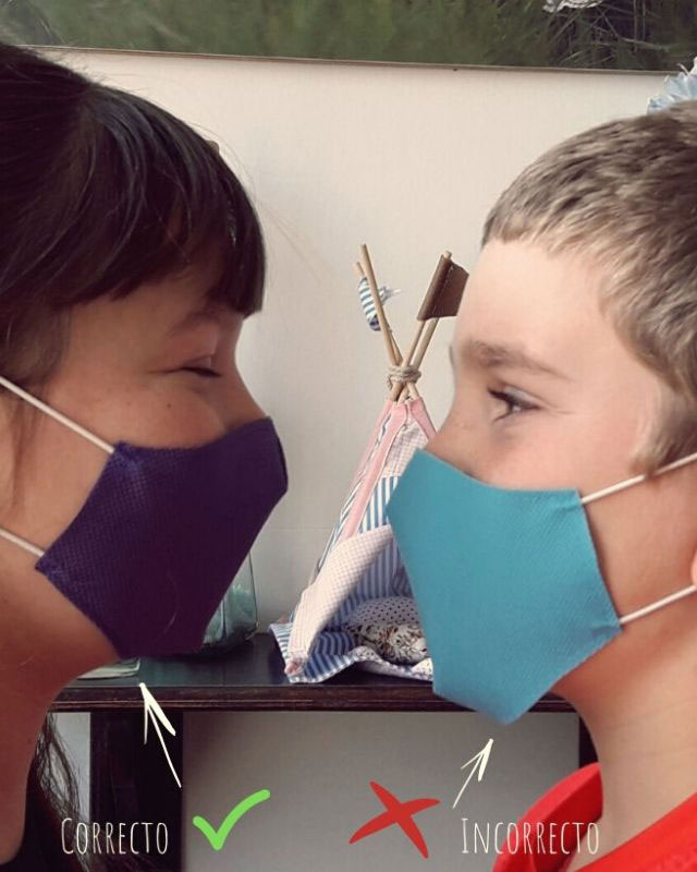 foto peques mascarillas